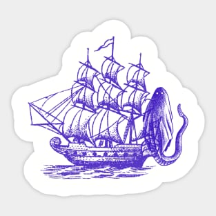 Pirates with snake ghost - blue Sticker